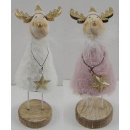 DKD Home Decor Figura de Navidad Reno Fantasía Blanco Rosa Palo Dorado Metal Lana Pack 6 Unidades 5.5x17.5x5.5 cm Precio: 19.46406. SKU: B1FFH9SWWJ
