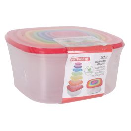 Set de 7 Fiambreras Apilables Cuadradas Privilege (12 Unidades)