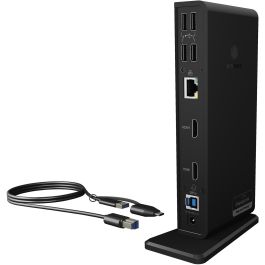 ICY BOX IB-DK2251AC Docking Station USB-C/USB 3.0 11 en 1 Conectividad Alámbrica Gigabit Ethernet Negro