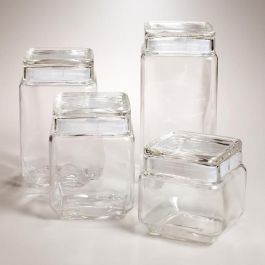 La Mediterranea Tarro Vidrio Cube 1200Ml 11 cm (ancho) x 15.5 cm (alto) x 11 cm (largo) (12 Unidades)