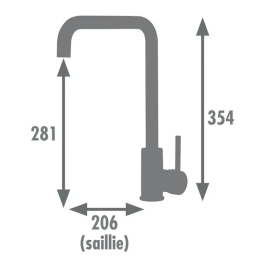 ROUSSEAU Kiloo Grifo de cocina mezclador - Sin spray - Acero inoxidable gris