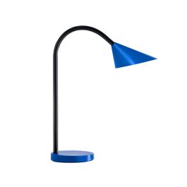 Lampara De Escritorio Unilux Sol Led 4 W Brazo Flexible Abs Y Metal Azul Base 14 cm Diametro