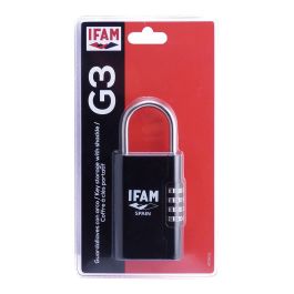 Ifam Guardallaves con arco G3, aleación de zinc, acero ø6.2mm, 4 rodillos 10 cifras, 10.000 combinaciones