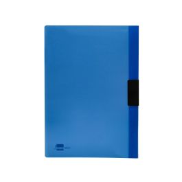 Carpeta Liderpapel Dossier Pinza Lateral Polipropileno Din A4 Azul Translucido 60 Hojas Pinza Deslizante