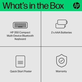 HP 350 Teclado Inalámbrico Bluetooth Compacto Multi-Dispositivo, Cómodo y Portátil para Productividad en PC, Portátil, Tablet y Móvil