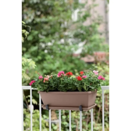 Elho Barcelona Balconniere 50 taupe Platillo para balcón, Ø 45 cm, Alto 15.7 cm