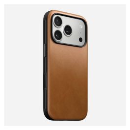 Nomad Modern Leather Case para Apple iPhone 17 Pro - Funda de Cuero Bronceado/Tan con Protección Militar y Compatibilidad MagSafe