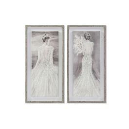 Cuadro Romantico DKD Home Decor Blanco Gris 3.8 x 80 x 40 cm (2 Unidades) Precio: 46.45674. SKU: S3028245