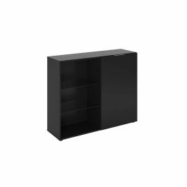 FMD 4029494125316 Mueble de Almacenamiento Compacto Negro, 99,1 cm Ancho x 81,3 cm Alto x 31,5 cm Fondo, Fabricado en Alemania