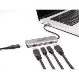 DeLOCK Hub USB 10 Gbps con 2 Puertos USB-A y 2 Puertos USB-C, Conexión USB-C y Power Delivery 95W