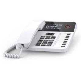 Gigaset Desk 600 Teléfono Analógico con Cable Escritorio Blanco - Identificador de Llamadas, Agenda 100 Contactos