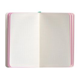 Cuaderno Con Gomilla Antartik Notes Tapa Blanda A6 Cuadricula Rosa Y Turquesa 100 Hojas 80 gr Fsc