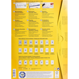 Etiquetas Adh.Impr.Avery A4 Blanca C.Romos Removible Caja 25H 35,6X16,9 Mm 2.000 Uds.(L4732Rev)