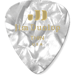 Dunlop Pack 12 Púas Guitarra Genuine Celluloid Blanco Perlado Thin