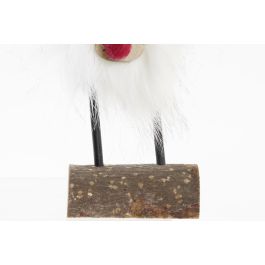 DKD Home Decor Figura de Navidad Alpina Reno de Poliester Gris y Blanco, Medidas 5x16x7 cm - Pack de 2 Unidades para Decoración Hogar