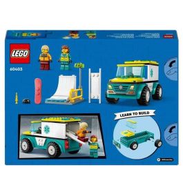 Juego de construccion ambulancia de emergencias y chico con snowboard lego city Juego de construccion ambulancia de emergencias y chico con snowboard lego city