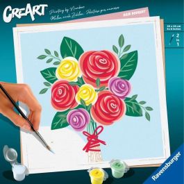 CreArt 20x20 cm Ramo de rosas, Ocio creativo, Adulto, Pintar por números, 25520, Ravensburger