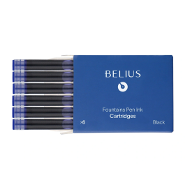 Belius Cartuchos Tinta Estilografica Azul Caja 6 Unidades Made in Germany Formato Estándar Universal
