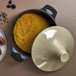 Cook Concept Tajín Inducción Mirage Aluminio Antiadherente con Tapa Cerámica Diámetro 28 cm