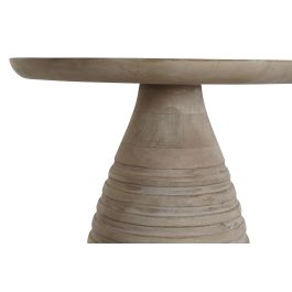 DKD Home Decor Mesita Auxiliar Moderno Natural Dorado Metal Madera 41 x 53 x 41 cm