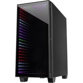 Inter-Tech X-608 Infinity Micro Torre PC Vidrio Templado Micro ATX ITX con Ventana e Iluminación RGB Gaming