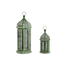 Farola Oriental DKD Home Decor Verde 23 x 57 x 23 cm Set de 2