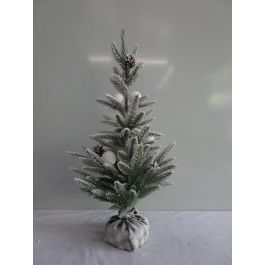 DKD Home Decor: Árbol de Navidad Alpina, Colores Verde y Blanco, 66 cm de Alto, de Plástico PE, Pack de 2 Unidades