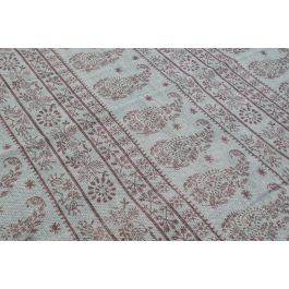 DKD Home Decor Alfombra Árabe Algodón Poliéster Azul Verde 180x120 cm 715 gsm Colección Sans Pasley (2 Unidades)