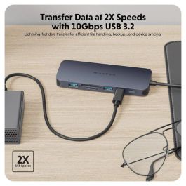 HYPER HD4006GL hub de interfaz USB 3.2 Gen 1 (3.1 Gen 1) Type-C 10000 Mbit/s Azul, Gris HYPER HD4006GL hub de interfaz USB 3.2 Gen 1 (3.1 Gen 1) Type-C 10000 Mbit/s Azul, Gris