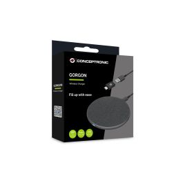 Conceptronic GORGON03GR Cargador Inalámbrico Carga Rápida 15W Compatible Qi