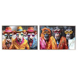DKD Home Decor Cuadro Moderno Multicolor Vacas Gafas 4 Unidades Lienzo 90 x 60 cm Precio: 141.59000009. SKU: B17C8D55EF