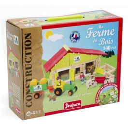 Jeujura Granja de Madera con Tractor y Animales - Juego de Construcción 140 Piezas para Niños y Niñas a partir de 5 Años