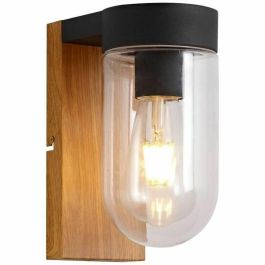 Brilliant CABAR Aplique Exterior E27 1x40W - Madera oscura, negro, metal y vidrio Precio: 57.49999981. SKU: B1JME7T693