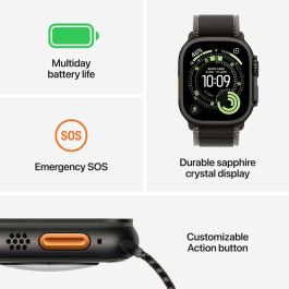 Apple Watch Ultra 3 Titanium Cellular 49mm, Alpine Loop Negro (Talla M)