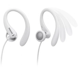 Philips Auriculares Deportivos TAA1105WT/00 con Micrófono, Jack 3.5, Resistentes al Sudor, Blancos