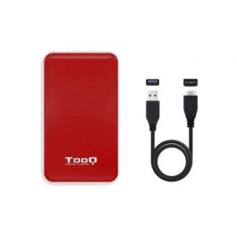 Tooq TQE-2528R Caja Externa Disco Duro 2.5" USB 3.1 Sin Tornillos Rojo