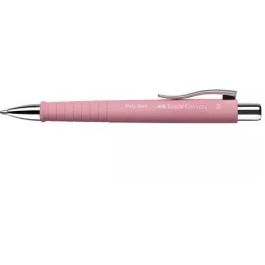 Faber Castell Bolígrafo Poly Ball Colours XB Tinta Azul Recargable, Forma Triangular Ergonómica, Color Rosa