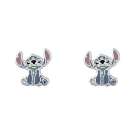 Disney Pendientes de Plata Chapada con Plato Joyero Stitch y Bandeja Mickey Minnie Corazón Enamorado