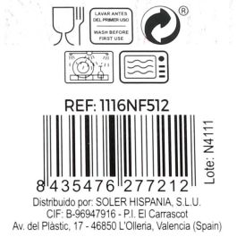 La Mediterranea Vajilla 12 Piezas Cuadrada Opal Colección Palaos Platos 28 cm 23 cm 21.5 cm (2 Unidades)