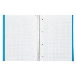 Cuaderno Espiral Liderpapel A4 Micro Jolly Tapa Forrada 140H 75 gr Cuadro 5 mm 5 Bandas4 Taladros Color Celeste