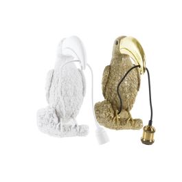 DKD Home Decor Lámpara Aplique Tropical Dorado Blanco Tucan Resina 19.5 x 44 x 26 cm (2 Unidades)
