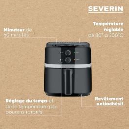 Freidora de aire caliente SEVERIN FR2452 - 5L - Freidora sin aceite - Multicocina - Tiempo regulable y termostato - Negra