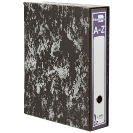 Liderpapel Archivador de Palanca Cartón Forrado Jaspeado Negro Folio Lomo 80mm Mecanismo 75mm Con Caja Classic Blue