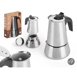 Cafetera Italiana Kinvara S12AA-9T Negro Plateado Acero 9 Tazas