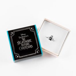PEERS HARDY Anillo Jack Skellington Pesadilla Antes de Navidad Disney plateado autoajustable con piedra transparente y embalaje oficial