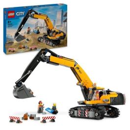 LEGO City 60420 La excavadora de construcción amarilla, juguete para niños a partir de 8 años