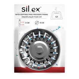 Silex Filtro de Rejilla para Fregadero de Acero Inoxidable Adaptable Franke, con Junta Ø5,2cm y Eje Ø2,8cm - Rejilla Ø8cm