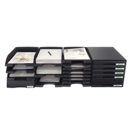 Leitz Bandeja Portadocumentos Plus Jumbo Opaca Negro 257x357x103 mm