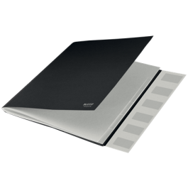 Leitz 39140095 Carpeta Clasificadora de Cartón A4 6 Posiciones, Negro