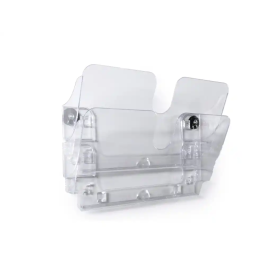 Durable Expositor de Pared con 2 Compartimentos Magnéticos Transparentes para Folletos A4 Horizontal